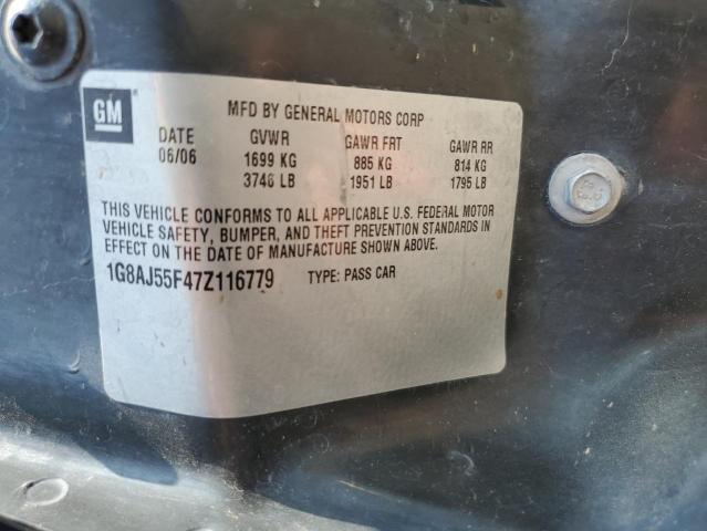 1G8AJ55F47Z116779 - 2007 SATURN ION LEVEL 2 RED photo 12