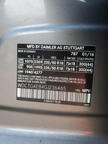 WDCTG4EB4GJ236465 - 2016 MERCEDES-BENZ GLA 250 Մոխրագույն լուսանկար 13