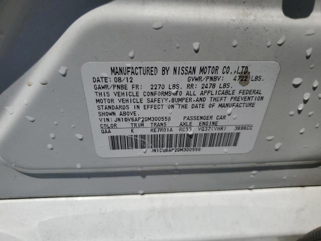 JN1CV6AP2DM300556 - 2013 INFINITI G37 BASE WHITE photo 12