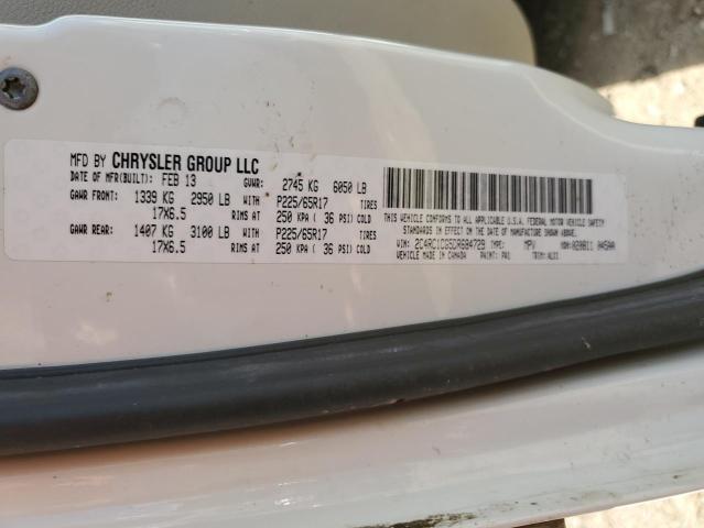 2C4RC1CG5DR684729 - 2013 CHRYSLER TOWN & COU TOURING L WHITE photo 13