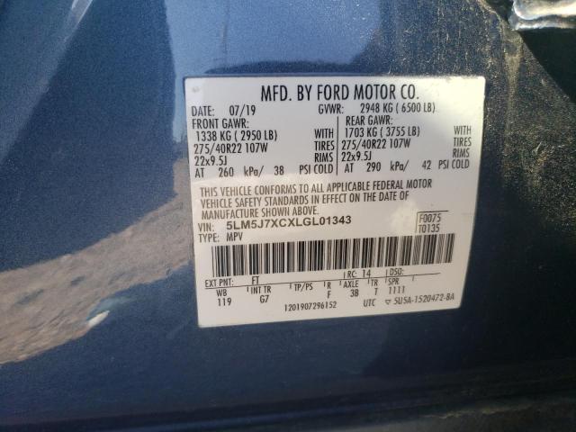 5LM5J7XCXLGL01343 - 2020 LINCOLN AVIATOR RESERVE BLUE photo 13