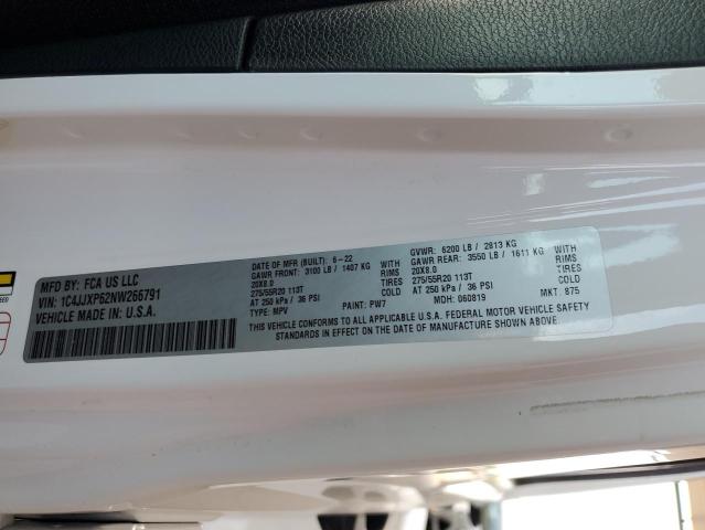 1C4JJXP62NW266791 - 2022 JEEP WRANGLER U SAHARA 4XE WHITE photo 12