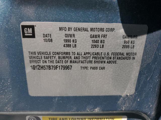 1G1ZH57B79F179967 - 2009 CHEVROLET MALIBU 1LT Теңіз көгі фото 13