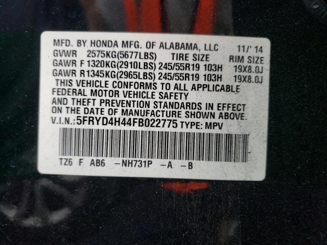 5FRYD4H44FB022775 - 2015 ACURA MDX TECHNOLOGY BLACK photo 13