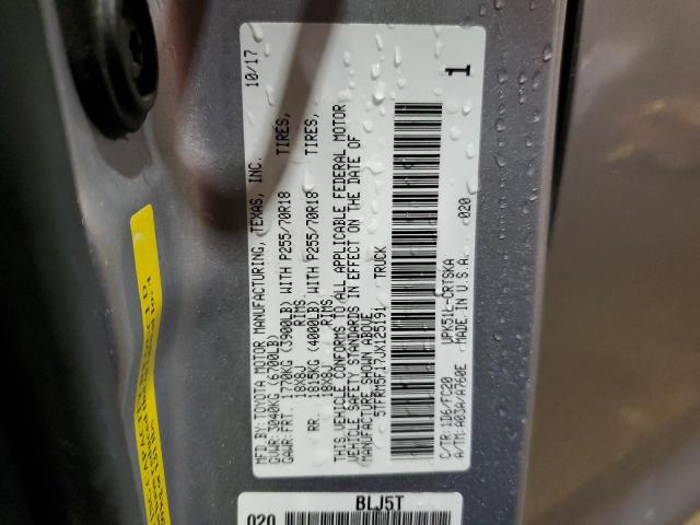 5TFRM5F17JX125191 - 2018 TOYOTA TUNDRA DOUBLE CAB SR/SR5 SILVER photo 12