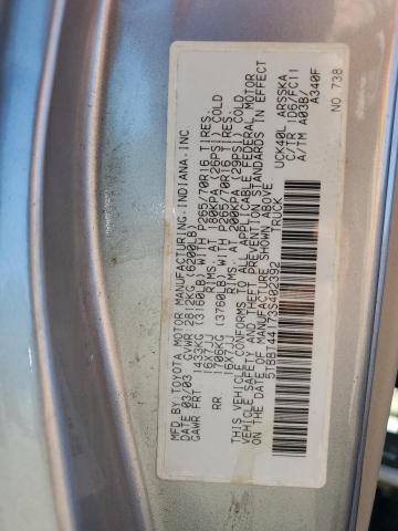 5TBBT44173S402392 - 2003 TOYOTA TUNDRA ACCESS CAB SR5 SILVER photo 12