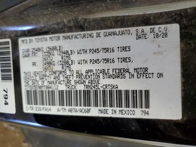 3TYSX5EN0MT004112 - 2021 TOYOTA TACOMA ACCESS CAB შავი ფოტო 12