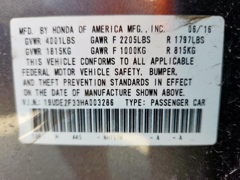 19UDE2F33HA003286 - 2017 ACURA ILX BASE WATCH PLUS GRAY photo 13