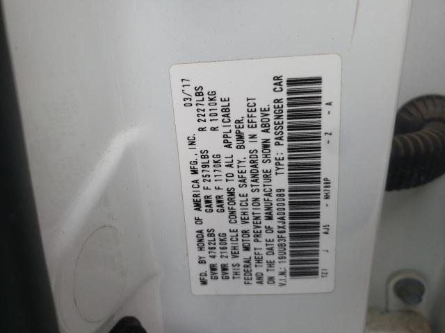 19UUB3F6XJA000089 - 2018 ACURA TLX TECH+A WHITE photo 13