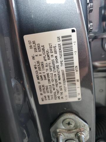 1HGCP36828A008907 - 2008 HONDA ACCORD EXL GRAY photo 12