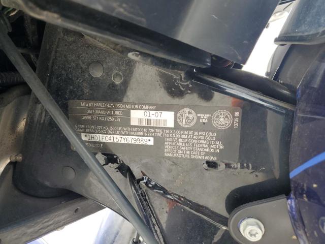 1HD1FC4157Y679989 - 2007 HARLEY-DAVIDSON FLHTCUI 蓝色 照片 10