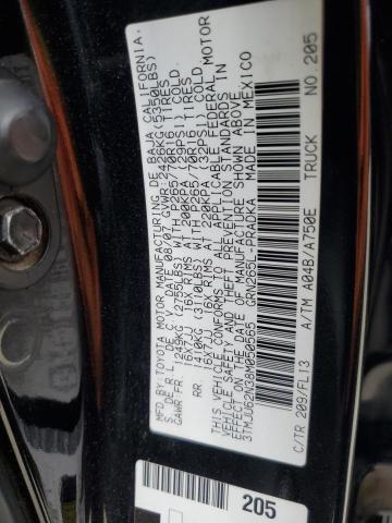 3TMJU62N38M050565 - 2008 TOYOTA TACOMA DOUBLE CAB PRERUNNER BLACK photo 12