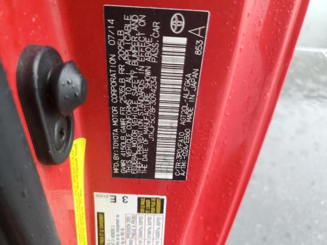 JTKJF5C78F3094234 - 2015 TOYOTA SCION TC Қызыл фото 12