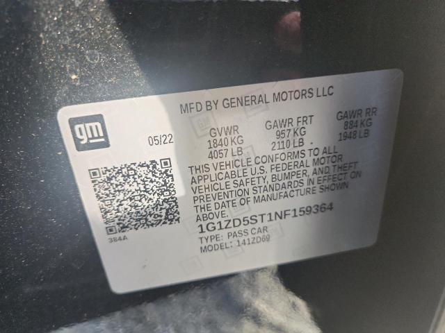 1G1ZD5ST1NF159364 - 2022 CHEVROLET MALIBU LT BLACK photo 12