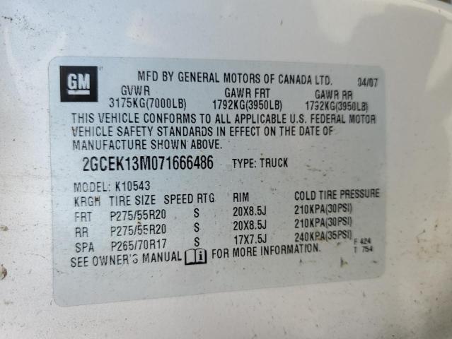 2GCEK13M071666486 - 2007 CHEVROLET SILVERADO K1500 CREW CAB SILVER photo 12