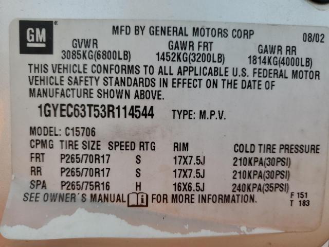 1GYEC63T53R114544 - 2003 CADILLAC ESCALADE LUXURY Kremowy zdjęcie 14