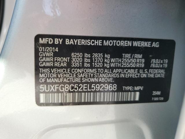 5UXFG8C52EL592968 - 2014 BMW X6 XDRIVE50I SILVER photo 13
