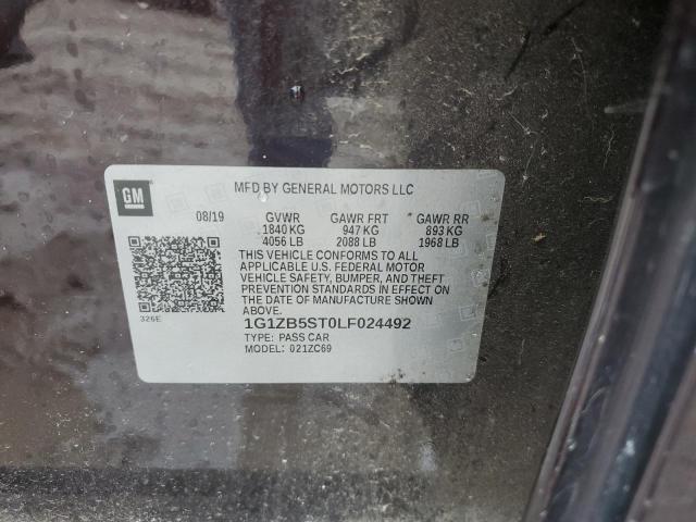 1G1ZB5ST0LF024492 - 2020 CHEVROLET MALIBU LS 棕色 照片 12