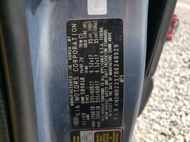 KNDMB233786248929 - 2008 KIA SEDONA EX BLUE photo 13