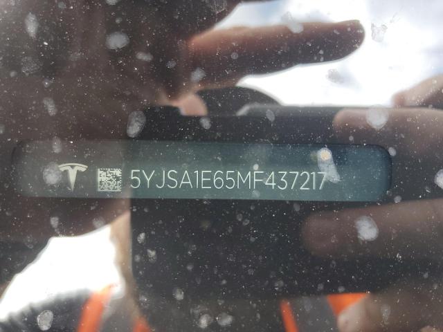 5YJSA1E65MF437217 - 2021 TESLA MODEL S BLACK photo 12