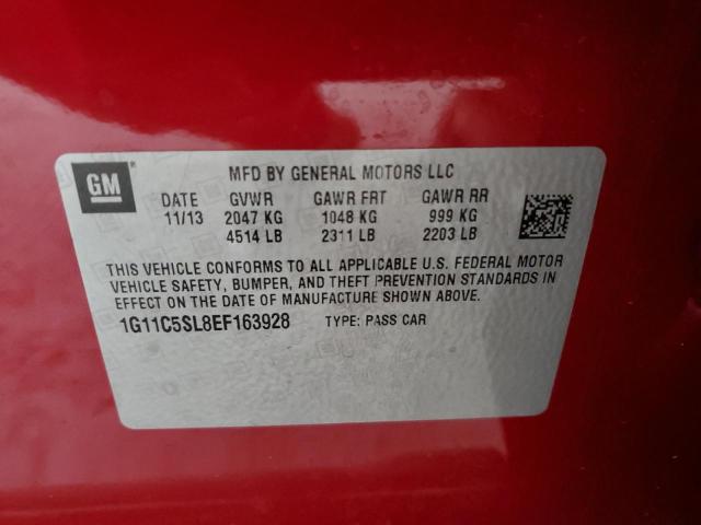 1G11C5SL8EF163928 - 2014 CHEVROLET MALIBU 1LT RED photo 12