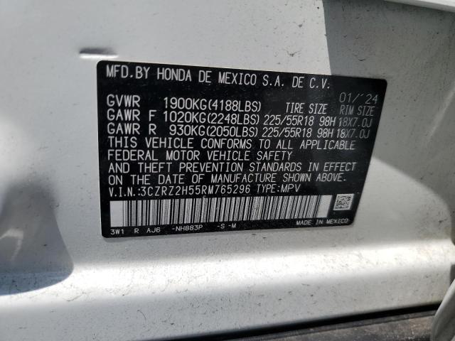 3CZRZ2H55RM765296 - 2024 HONDA HR-V SPORT WHITE photo 13