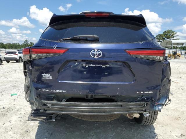 5TDGZRBHXNS588506 - 2022 TOYOTA HIGHLANDER XLE BLUE photo 6