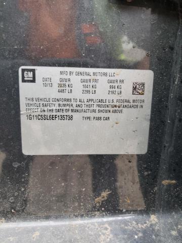1G11C5SL6EF135738 - 2014 CHEVROLET MALIBU 1LT 黑色 照片 12