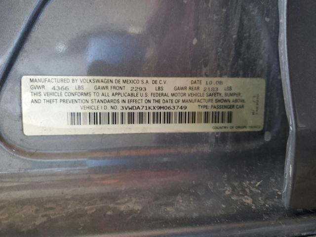 3VWDA71KX9M063749 - 2009 VOLKSWAGEN GLI ნაცრისფერი ფოტო 12