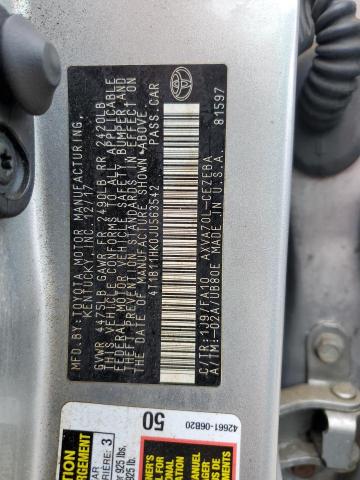 4T1B11HK0JU563542 - 2018 TOYOTA CAMRY L SILVER photo 12