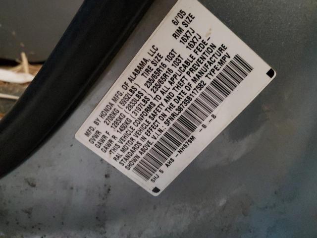 5FNRL38735B117582 - 2005 HONDA ODYSSEY EXL ნაცრისფერი ფოტო 13