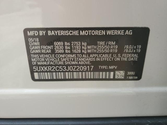 5UXKR2C53J0Z20917 - 2018 BMW X5 SDRIVE35I WHITE photo 14