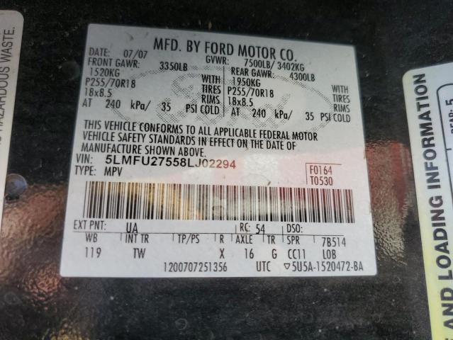 5LMFU27558LJ02294 - 2008 LINCOLN NAVIGATOR შავი ფოტო 13