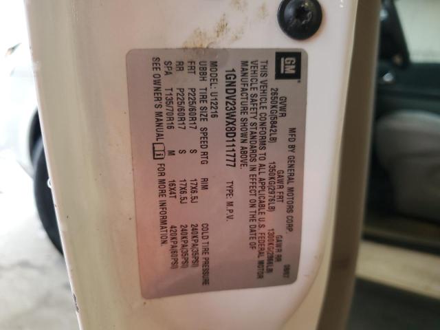 1GNDV23WX8D111777 - 2008 CHEVROLET UPLANDER LS 白色 照片 14