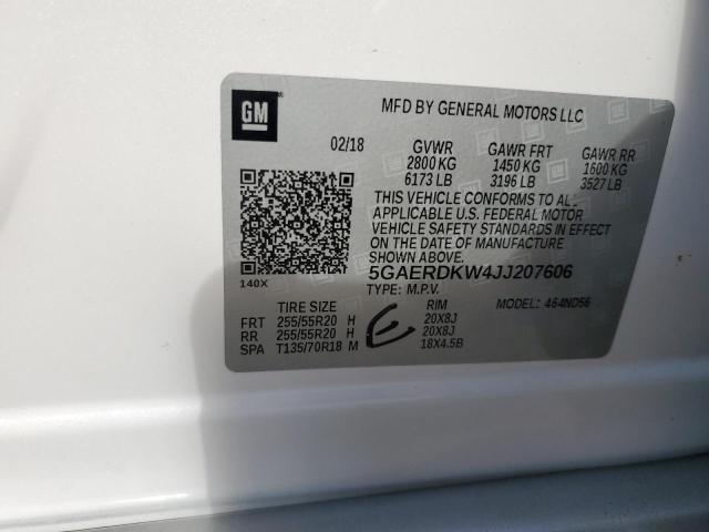 5GAERDKW4JJ207606 - 2018 BUICK ENCLAVE AVENIR თეთრი ფოტო 13