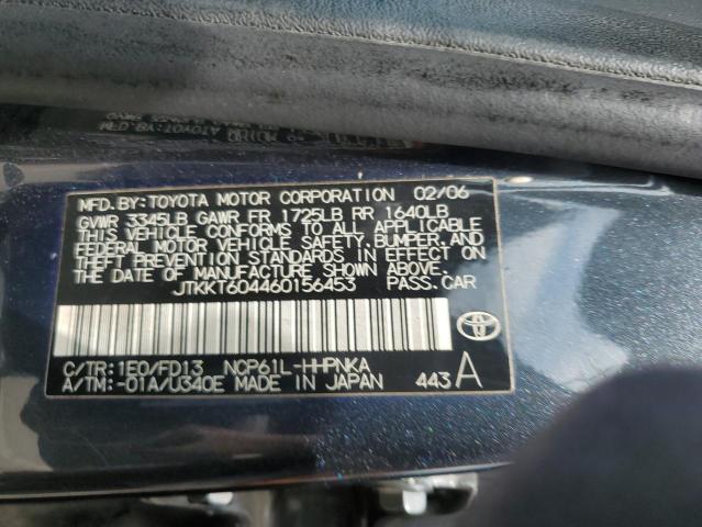 JTKKT604460156453 - 2006 TOYOTA SCION XA GRAY photo 12