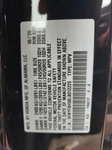 5FNYF8H58LB012225 - 2020 HONDA PASSPORT EXL BLACK photo 13
