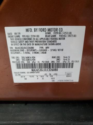 MAJ6S3GLXLC326080 - 2020 FORD ECOSPORT SE 橙色 照片 14