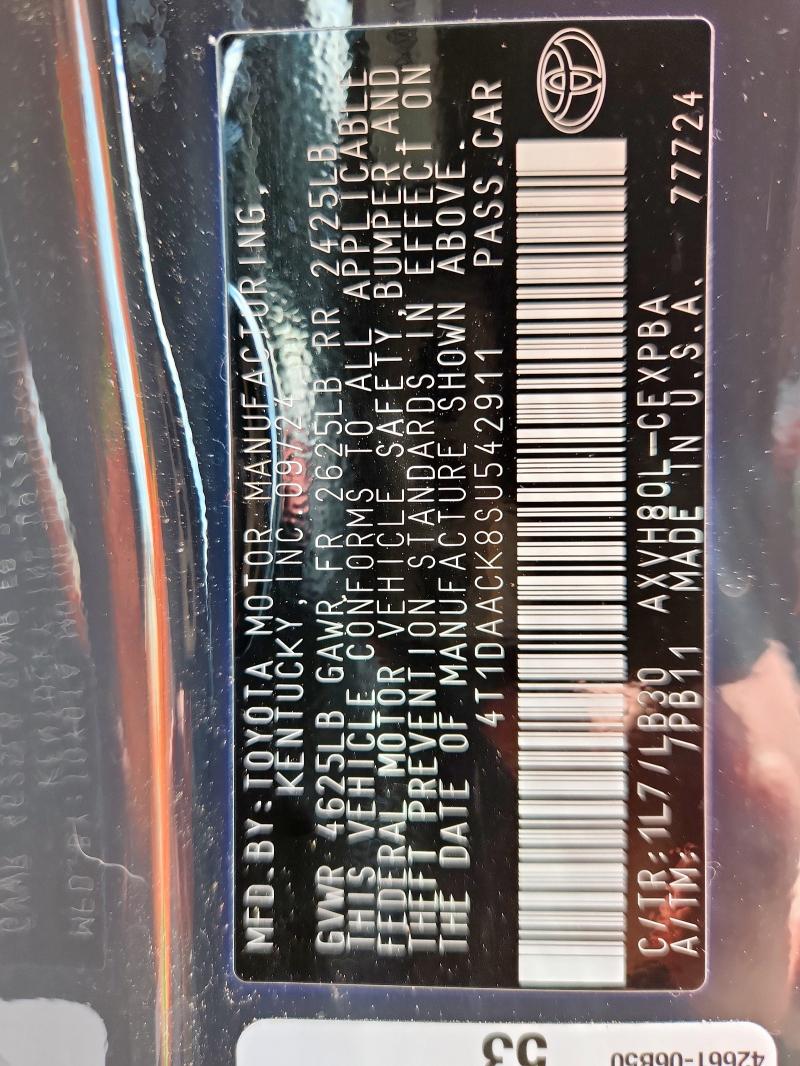 4T1DAACK8SU542911 - 2025 TOYOTA CAMRY XSE CHARCOAL photo 13