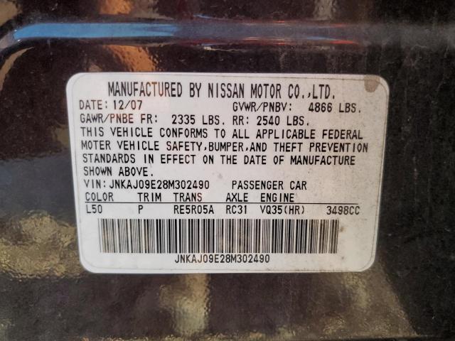 JNKAJ09E28M302490 - 2008 INFINITI EX35 BASE Շագանակագույն լուսանկար 13