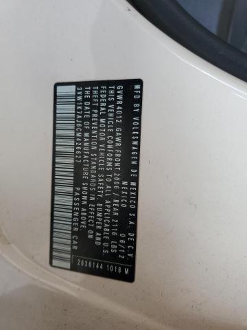 3VW1K7AJ6CM426627 - 2012 VOLKSWAGEN JETTA BASE WHITE photo 12