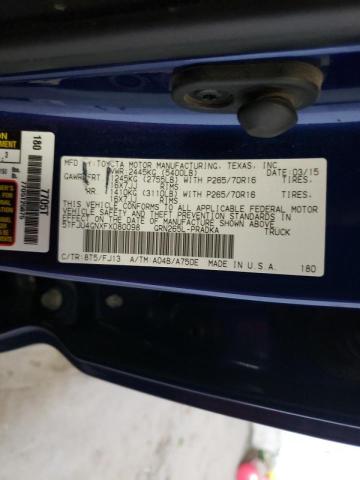 5TFJU4GNXFX080098 - 2015 TOYOTA TACOMA DOUBLE CAB PRERUNNER BLUE photo 12