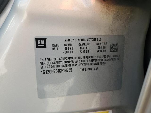 1G1ZC5E04CF147551 - 2012 CHEVROLET MALIBU 1LT 奶油色 照片 12