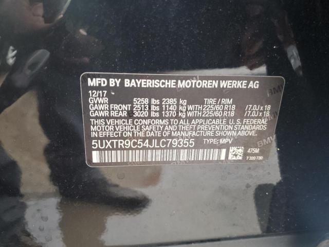 5UXTR9C54JLC79355 - 2018 BMW X3 XDRIVE30I BLACK photo 14