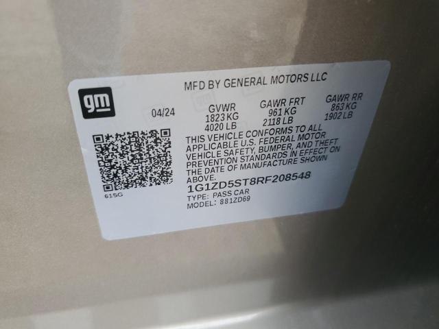 1G1ZD5ST8RF208548 - 2024 CHEVROLET MALIBU LT TAN photo 12