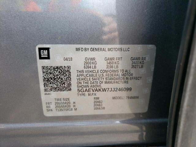 5GAEVAKW7JJ246099 - 2018 BUICK ENCLAVE ESSENCE 灰色 照片 14