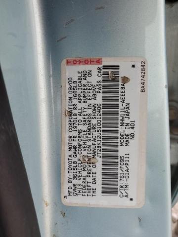 JT2BK12U510012406 - 2001 TOYOTA PRIUS TEAL photo 12