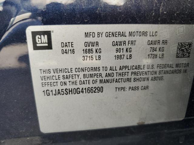 1G1JA5SH0G4166290 - 2016 CHEVROLET SONIC LS 蓝色 照片 13