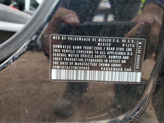 3VW1K7AJ1FM280609 - 2015 VOLKSWAGEN JETTA BASE 黑色 照片 12