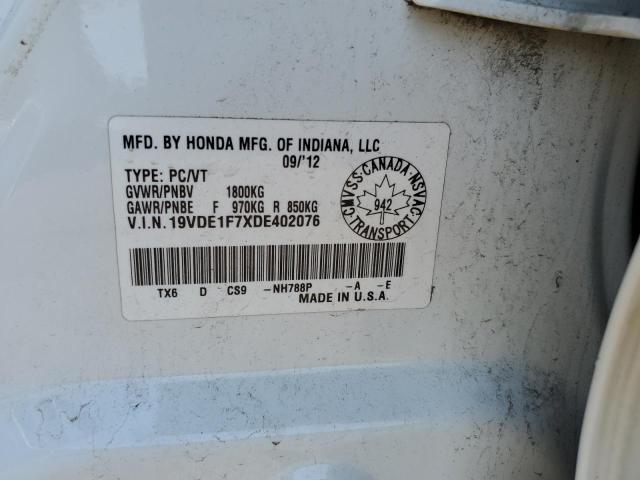 19VDE1F7XDE402076 - 2013 ACURA ILX 20 TECH WHITE photo 13